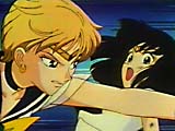 Evil Super Sailoruranus punching Super Sailorsaturn